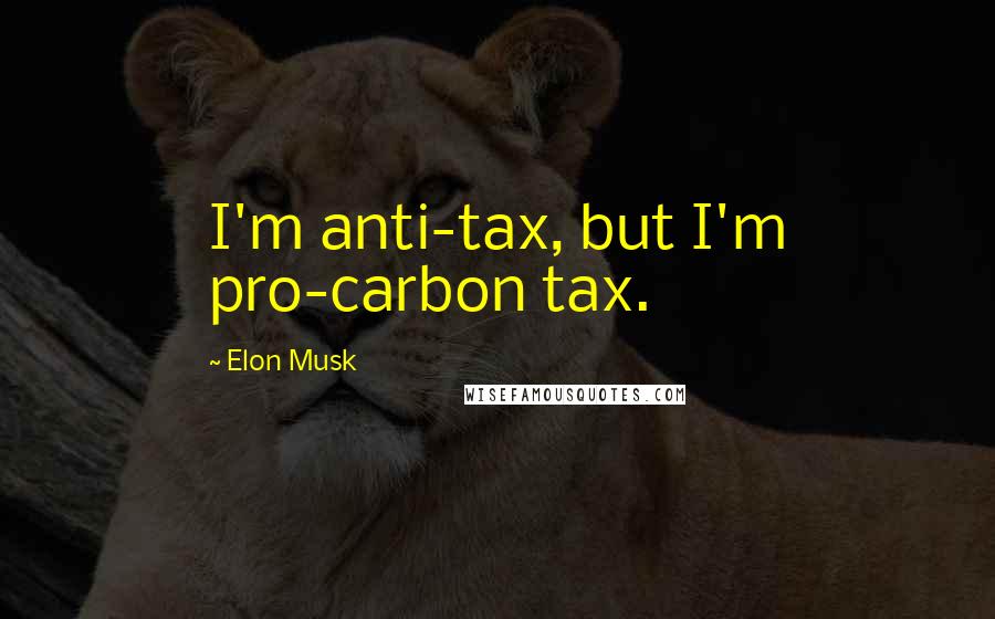 Elon Musk Quotes: I'm anti-tax, but I'm pro-carbon tax.