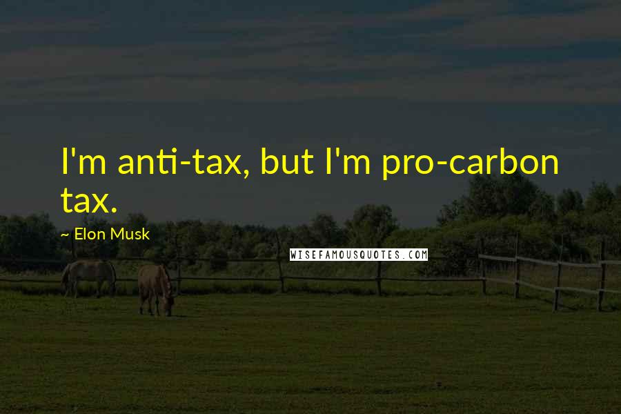 Elon Musk Quotes: I'm anti-tax, but I'm pro-carbon tax.