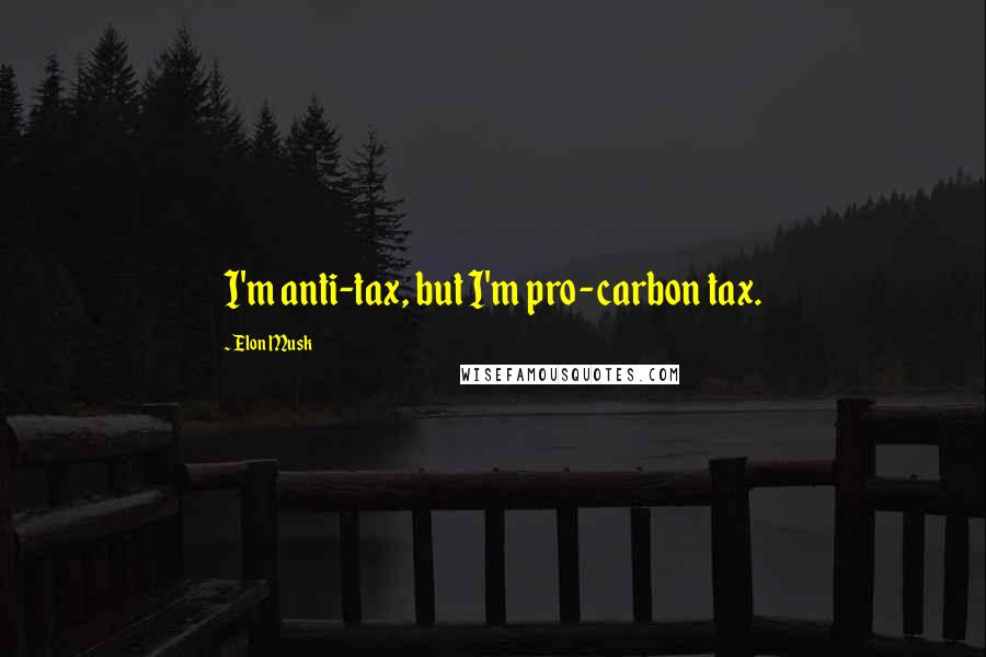 Elon Musk Quotes: I'm anti-tax, but I'm pro-carbon tax.