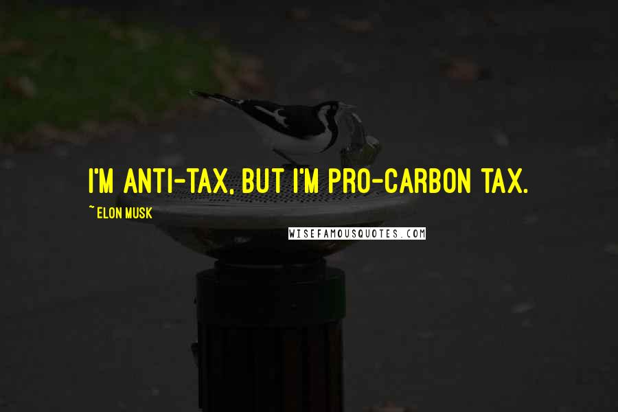 Elon Musk Quotes: I'm anti-tax, but I'm pro-carbon tax.