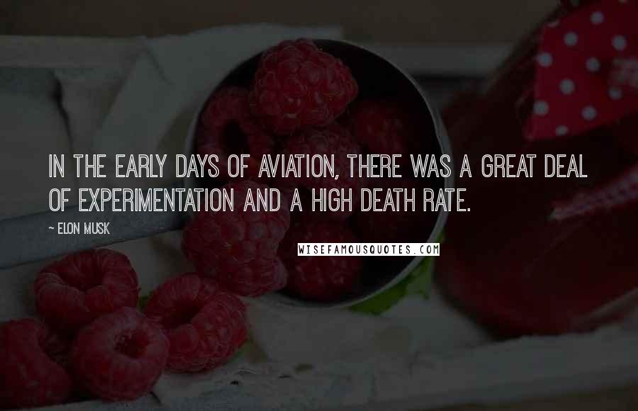 Elon Musk Quotes: In the early days of aviation, there was a great deal of experimentation and a high death rate.