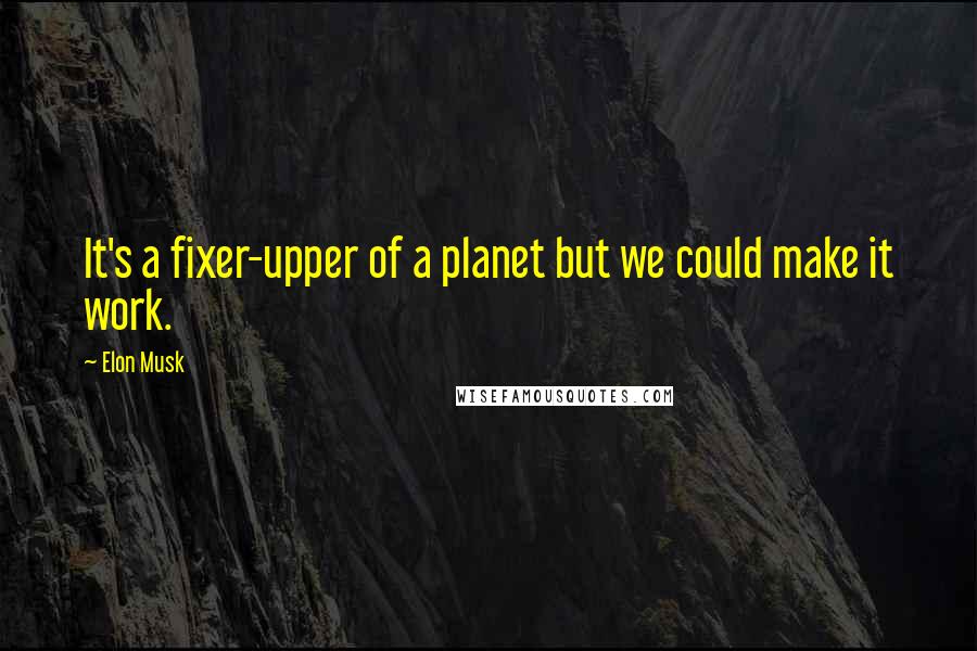 Elon Musk Quotes: It's a fixer-upper of a planet but we could make it work.