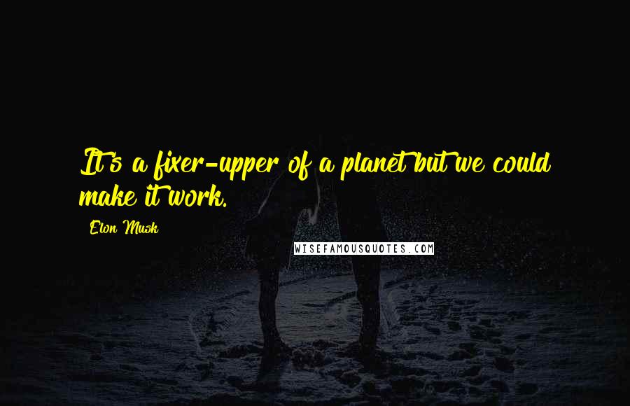 Elon Musk Quotes: It's a fixer-upper of a planet but we could make it work.