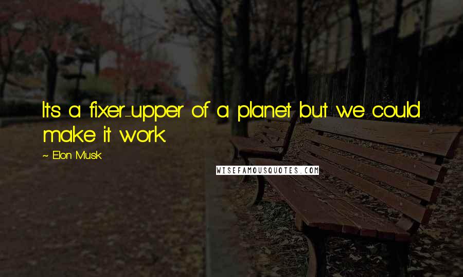 Elon Musk Quotes: It's a fixer-upper of a planet but we could make it work.