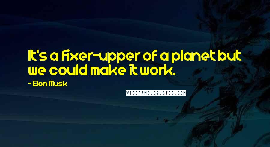 Elon Musk Quotes: It's a fixer-upper of a planet but we could make it work.