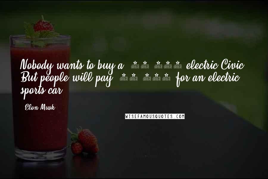 Elon Musk Quotes: Nobody wants to buy a $60,000 electric Civic. But people will pay $90,000 for an electric sports car.