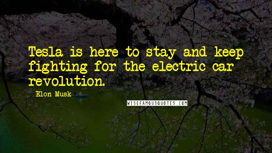 Elon Musk Quotes: Tesla is here to stay and keep fighting for the electric car revolution.