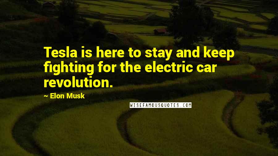 Elon Musk Quotes: Tesla is here to stay and keep fighting for the electric car revolution.