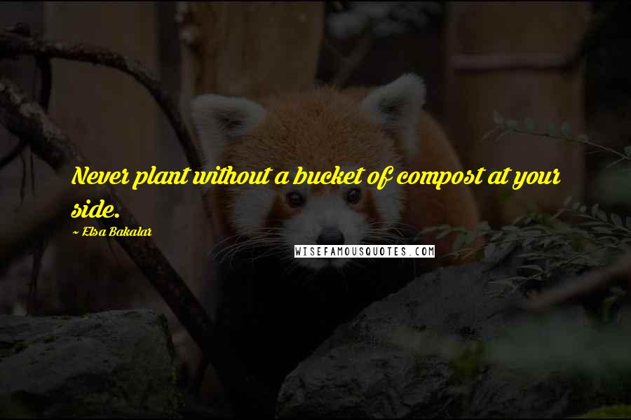 Elsa Bakalar Quotes: Never plant without a bucket of compost at your side.
