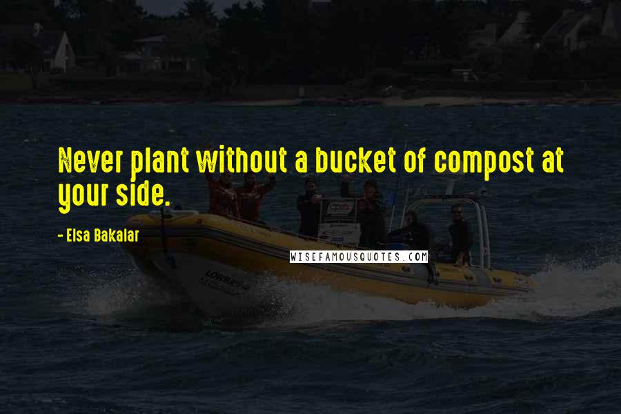 Elsa Bakalar Quotes: Never plant without a bucket of compost at your side.