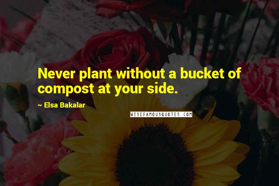 Elsa Bakalar Quotes: Never plant without a bucket of compost at your side.