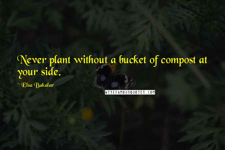 Elsa Bakalar Quotes: Never plant without a bucket of compost at your side.