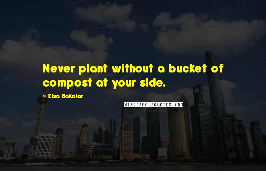 Elsa Bakalar Quotes: Never plant without a bucket of compost at your side.