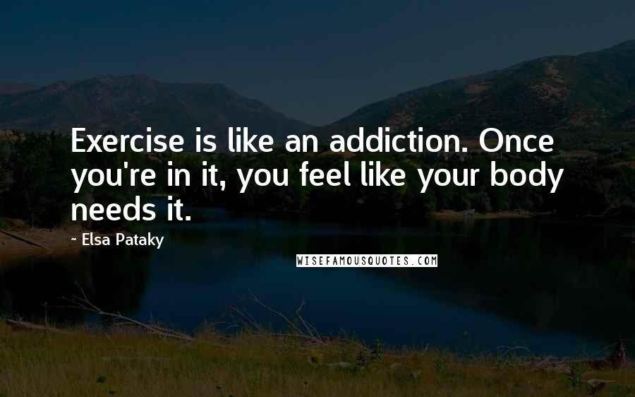 Elsa Pataky Quotes: Exercise is like an addiction. Once you're in it, you feel like your body needs it.