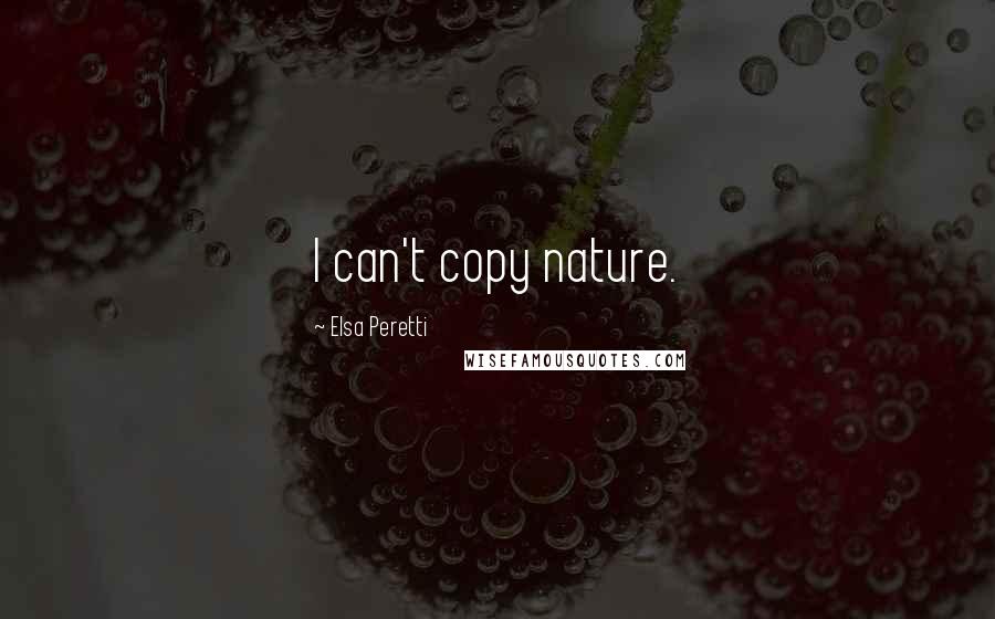 Elsa Peretti Quotes: I can't copy nature.