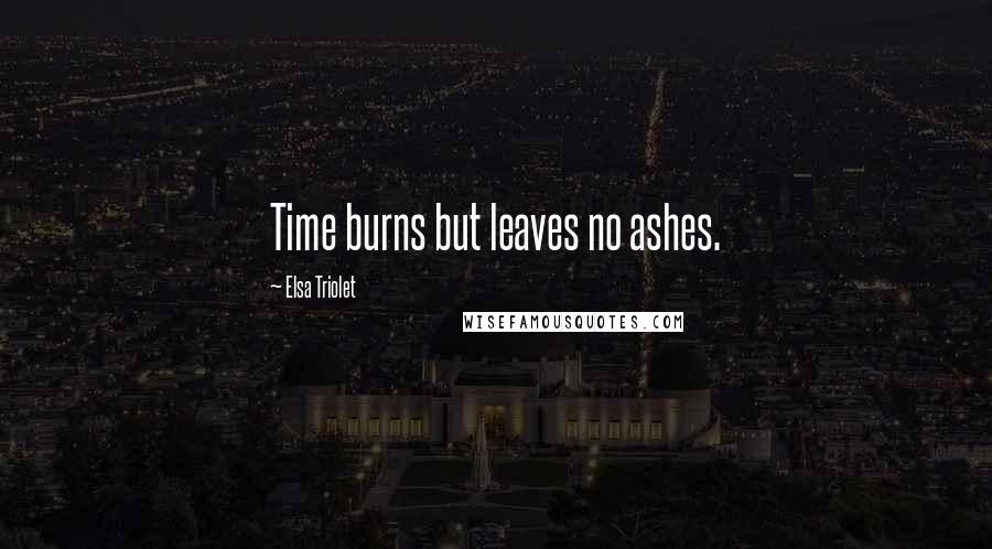 Elsa Triolet Quotes: Time burns but leaves no ashes.