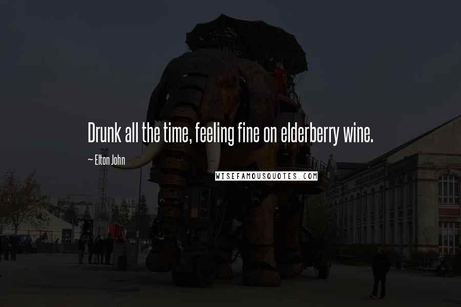 Elton John Quotes: Drunk all the time, feeling fine on elderberry wine.