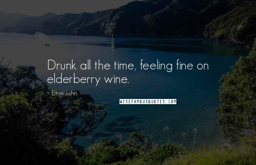 Elton John Quotes: Drunk all the time, feeling fine on elderberry wine.