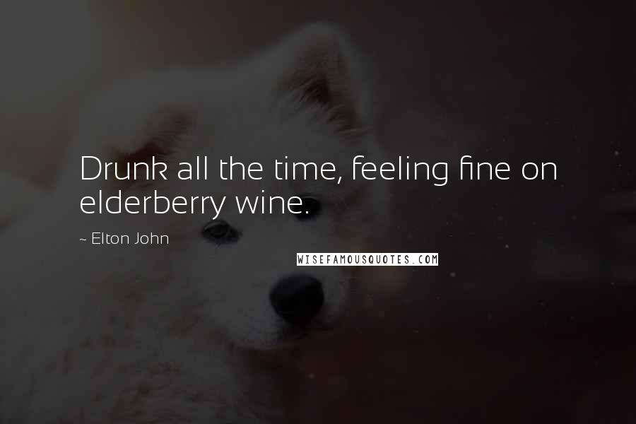 Elton John Quotes: Drunk all the time, feeling fine on elderberry wine.