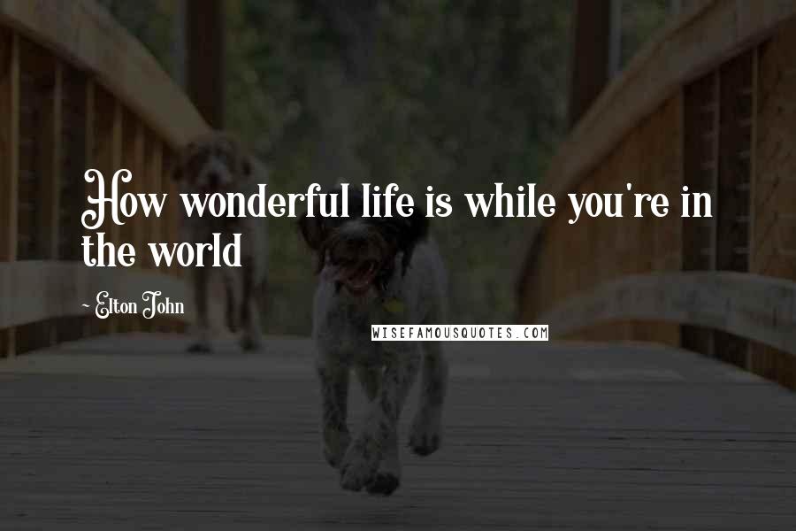 Elton John Quotes: How wonderful life is while you're in the world