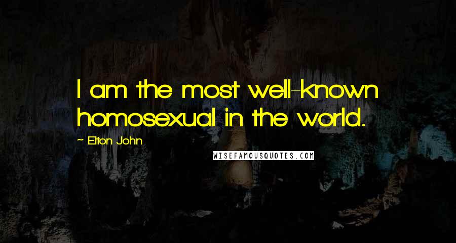 Elton John Quotes: I am the most well-known homosexual in the world.