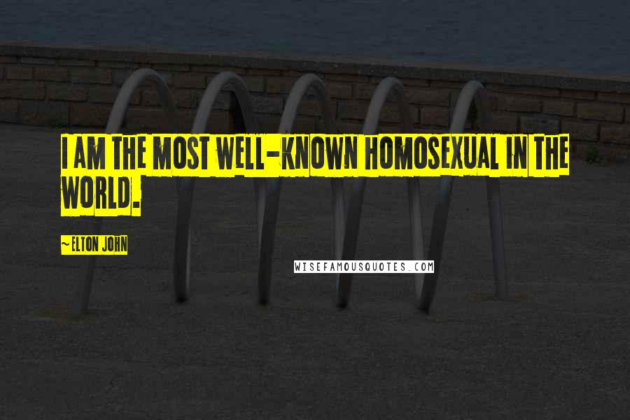 Elton John Quotes: I am the most well-known homosexual in the world.