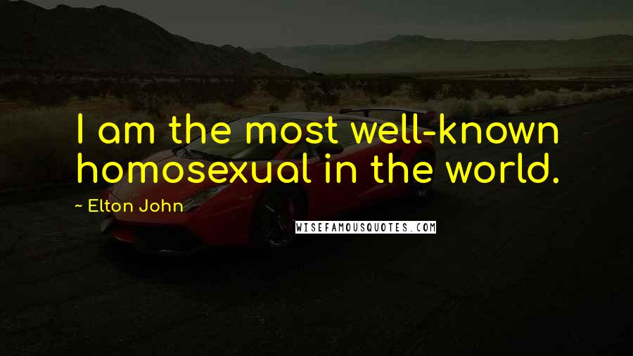 Elton John Quotes: I am the most well-known homosexual in the world.