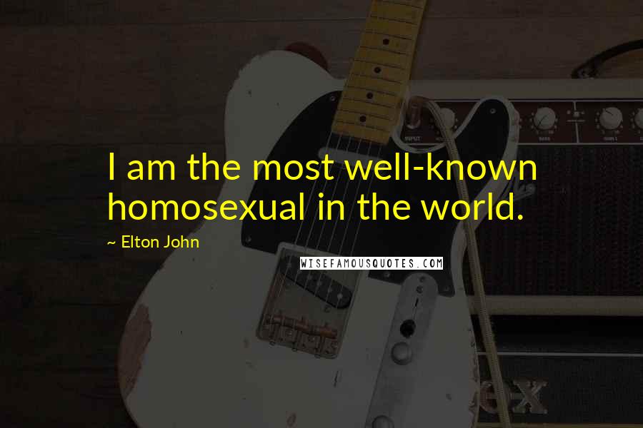 Elton John Quotes: I am the most well-known homosexual in the world.