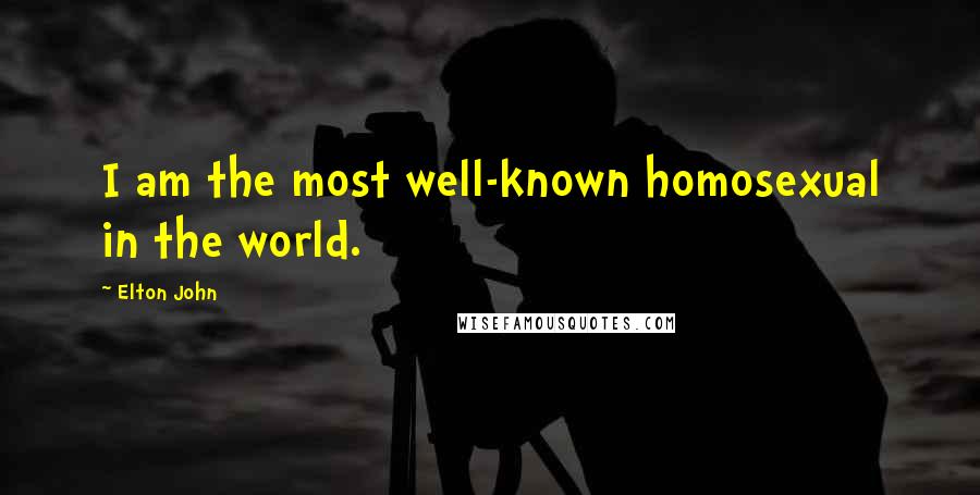 Elton John Quotes: I am the most well-known homosexual in the world.