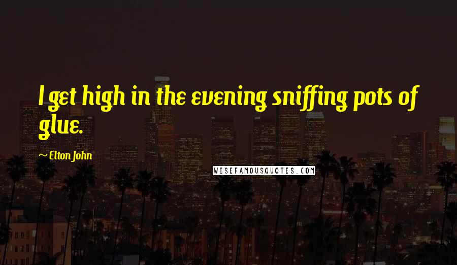 Elton John Quotes: I get high in the evening sniffing pots of glue.