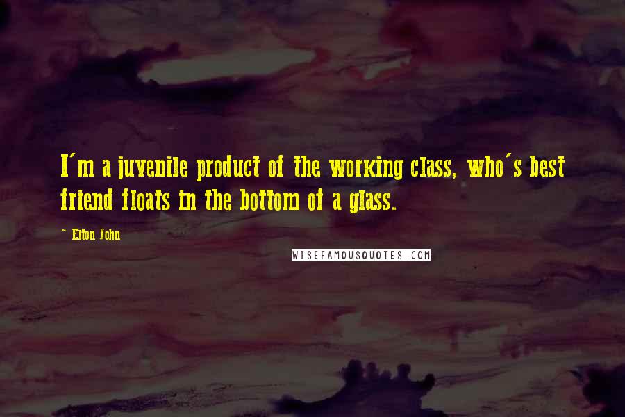 Elton John Quotes: I'm a juvenile product of the working class, who's best friend floats in the bottom of a glass.