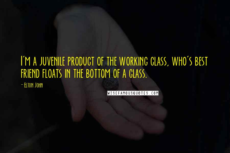 Elton John Quotes: I'm a juvenile product of the working class, who's best friend floats in the bottom of a glass.