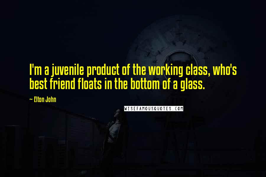 Elton John Quotes: I'm a juvenile product of the working class, who's best friend floats in the bottom of a glass.