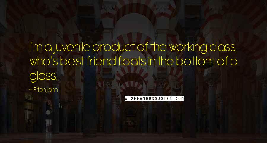 Elton John Quotes: I'm a juvenile product of the working class, who's best friend floats in the bottom of a glass.