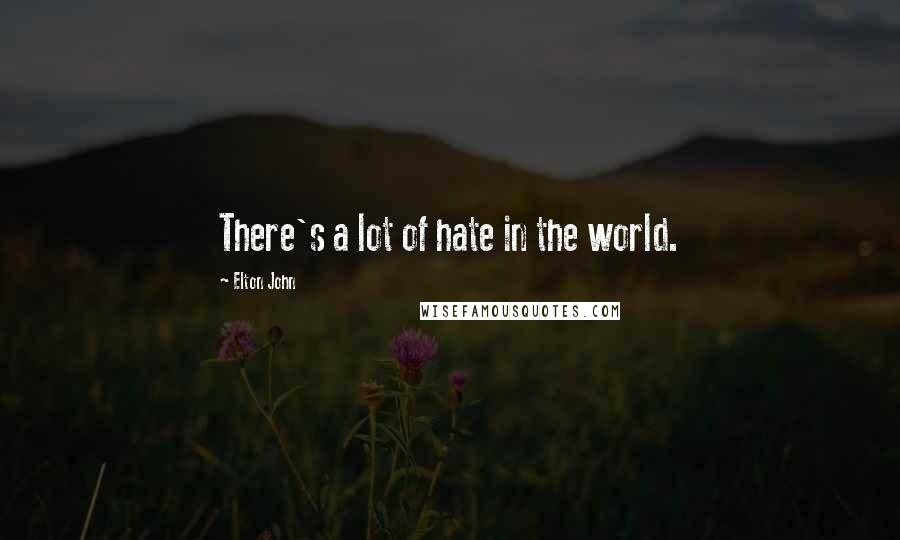 Elton John Quotes: There's a lot of hate in the world.