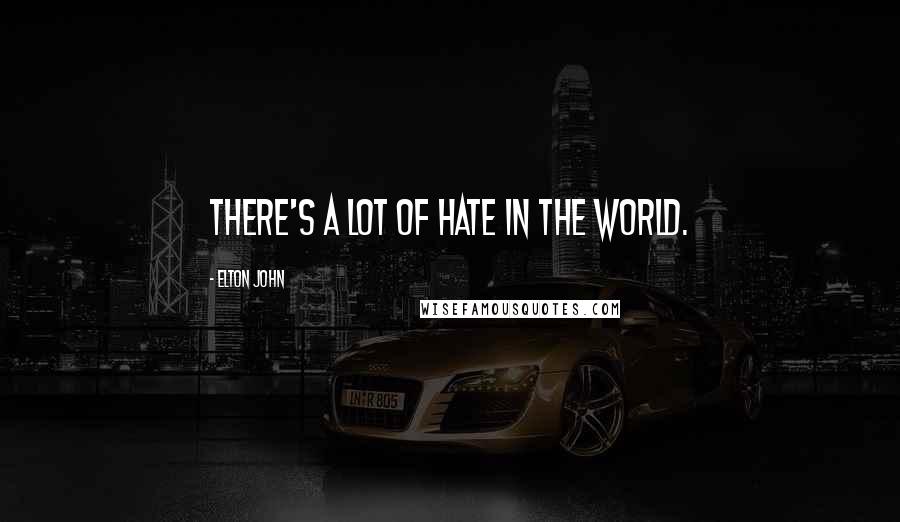 Elton John Quotes: There's a lot of hate in the world.