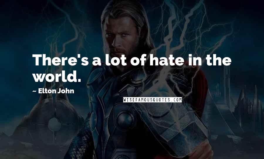 Elton John Quotes: There's a lot of hate in the world.