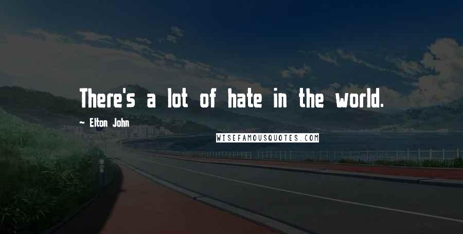 Elton John Quotes: There's a lot of hate in the world.