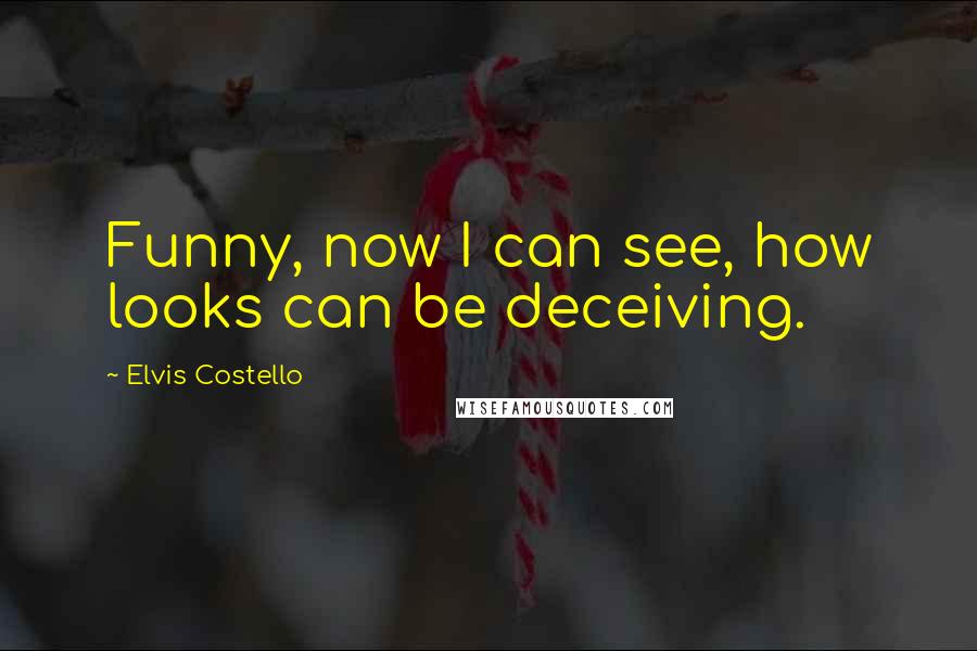 Elvis Costello Quotes: Funny, now I can see, how looks can be deceiving.