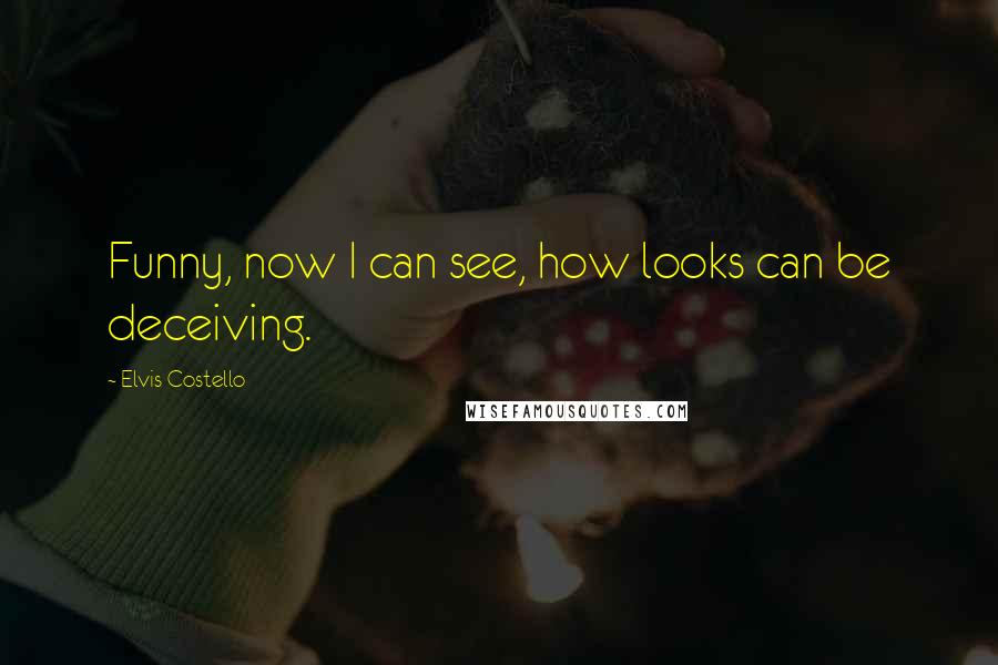 Elvis Costello Quotes: Funny, now I can see, how looks can be deceiving.