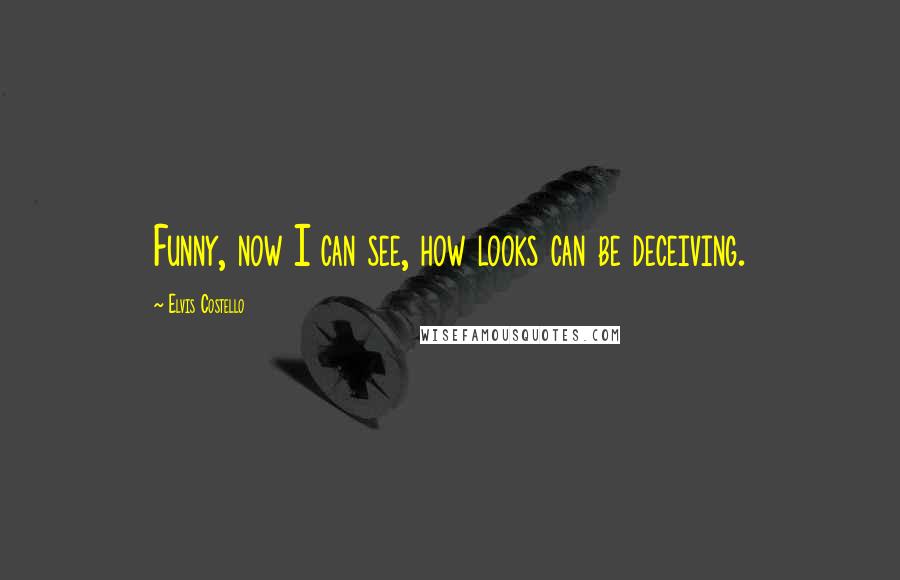 Elvis Costello Quotes: Funny, now I can see, how looks can be deceiving.