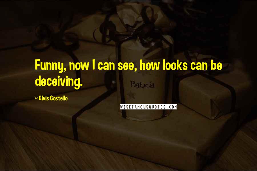 Elvis Costello Quotes: Funny, now I can see, how looks can be deceiving.