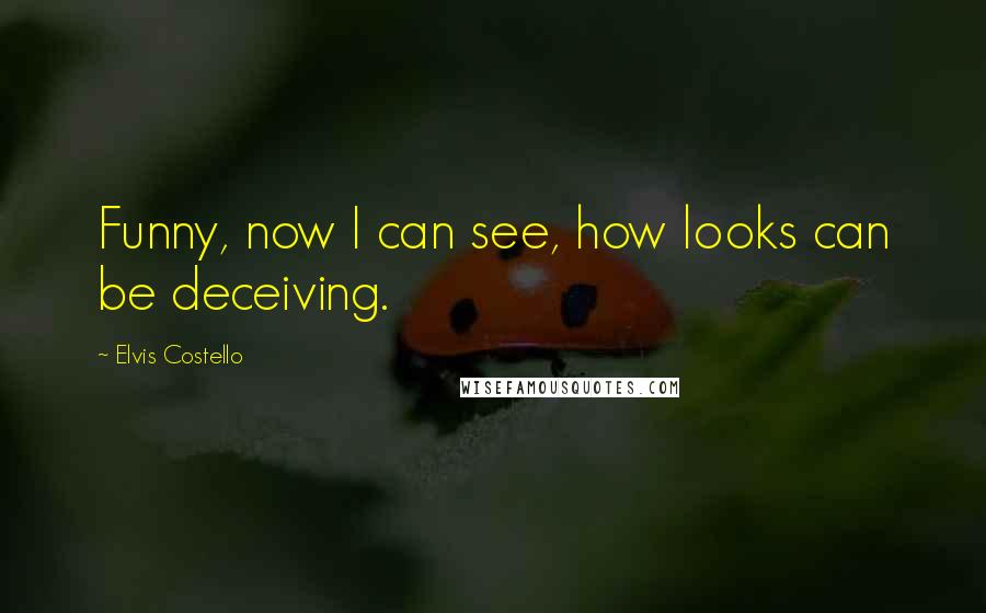 Elvis Costello Quotes: Funny, now I can see, how looks can be deceiving.