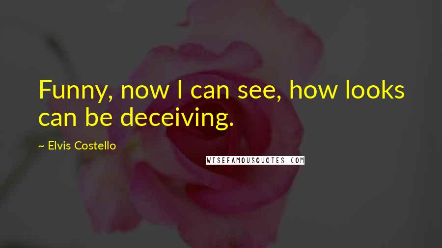 Elvis Costello Quotes: Funny, now I can see, how looks can be deceiving.