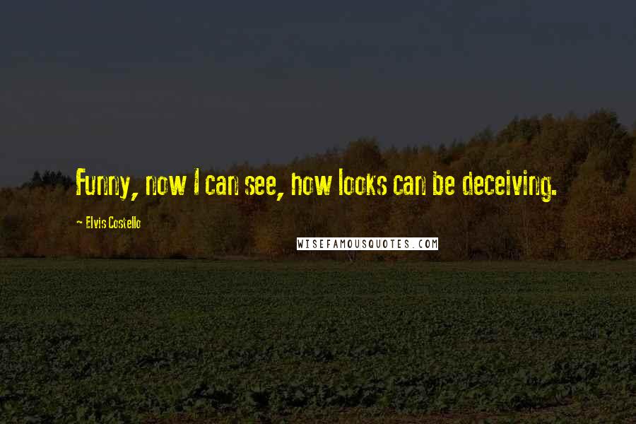 Elvis Costello Quotes: Funny, now I can see, how looks can be deceiving.