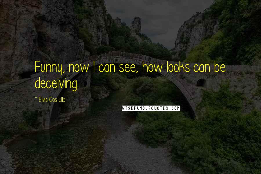 Elvis Costello Quotes: Funny, now I can see, how looks can be deceiving.