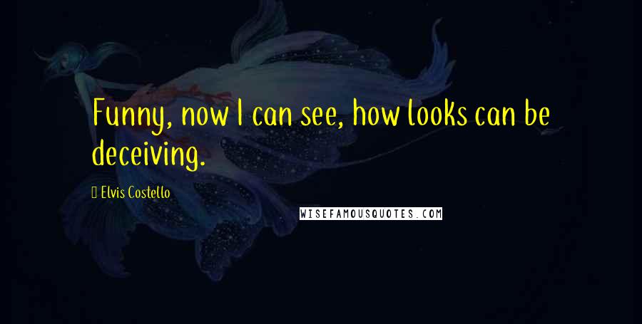 Elvis Costello Quotes: Funny, now I can see, how looks can be deceiving.