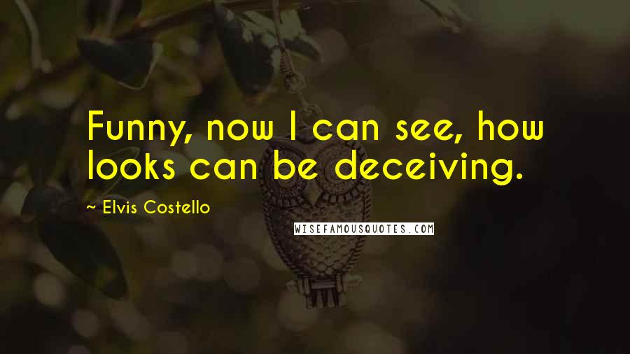 Elvis Costello Quotes: Funny, now I can see, how looks can be deceiving.