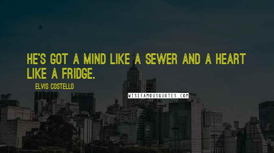 Elvis Costello Quotes: He's got a mind like a sewer and a heart like a fridge.