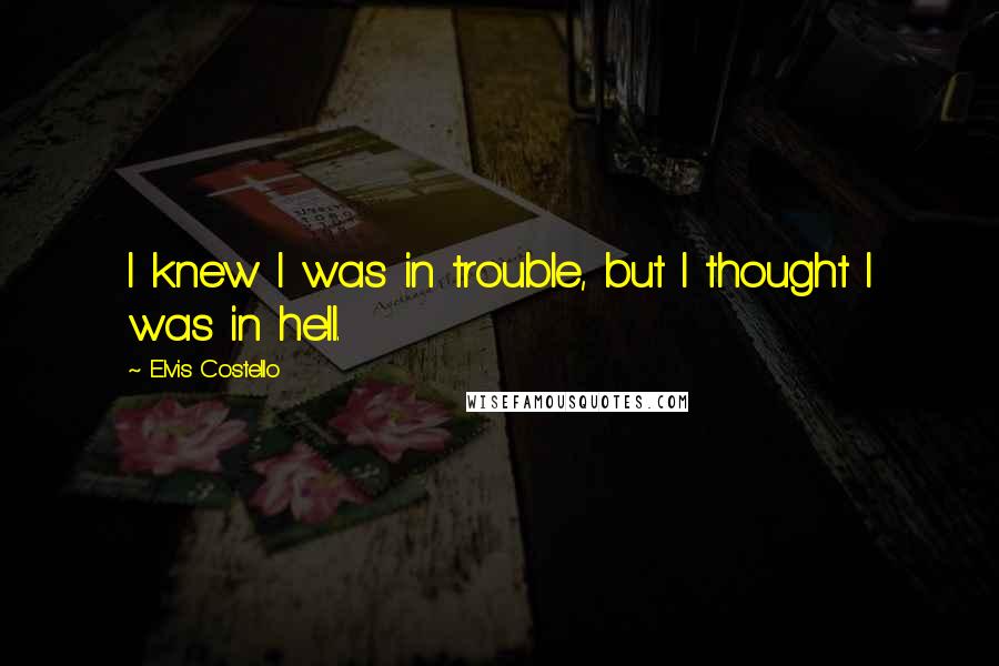 Elvis Costello Quotes: I knew I was in trouble, but I thought I was in hell.